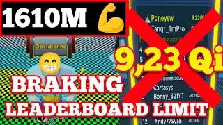  1610M  BRAKING LEADERBOARD LIMIT STRONGMAN SIMULATOR ROBLOX + NEW GIVEAWAY N°2