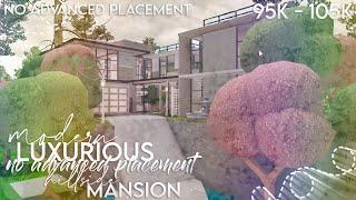 ROBLOX  Bloxburg No Advanced Placement Modern Aesthetic Family Hillside House  Build & Tour