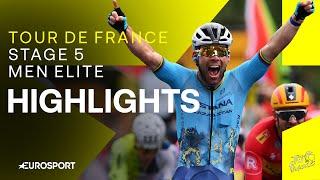 RECORD BREAKING VICTORY   Tour de France Stage 5 Race Highlights  Eurosport Cycling