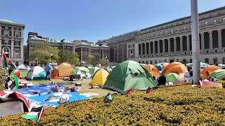 Negotiations continue between Columbia University student protesters as encampment remains