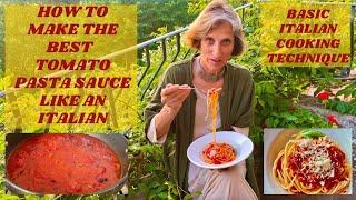 HOW TO MAKE THE BEST TOMATO PASTA SAUCE  BASIC TECHNIQUE OF ITALIAN COOKERY  SPAGHETTI AL SUGO