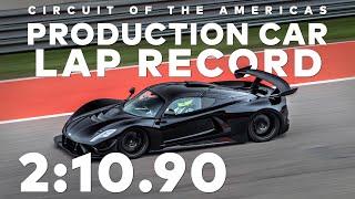 Hennessey Venom F5 Revolution  COTA Production Car Lap Record  210.90