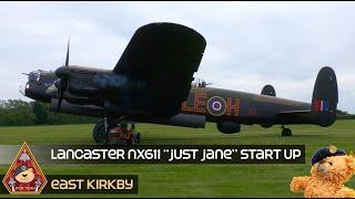 AVRO LANCASTER BOMBER NX611 JUST JANE START UP MERLIN ENGINES • LINCOLNSHIRE AHC EAST KIRKBY
