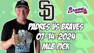 San Diego Padres vs Atlanta Braves 71424 MLB Pick & Prediction  MLB Betting Tips