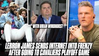 LeBron James Sits Courtside At Cavaliers Game & Basketball Fans Are Going Nuts  Pat McAfee Reacts