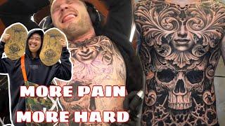 VERY PAIN AND VERY DIFFICULT POSITION TATTOO - FULL FRONT TATTOO  FULL VIDEO