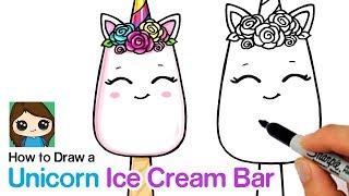 How to Draw a Unicorn Ice Cream Bar Easy