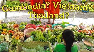 Where does all the food in a Cambodian market come from?