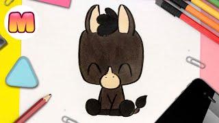 COMO DIBUJAR UN BURRO KAWAII  Dibujos fáciles kawaii  Dibuja animales kawaii con Jape