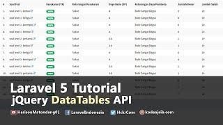 Laravel 5 Tutorial  How to Use jQuery DataTables API with Example