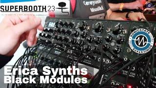 Superbooth 2023 Erica Synths - Black Stereo Delay 2 - Black DJ VCF - Black Stereo Reverb