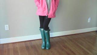What do you wear hunter boots in the rainy summer?   Rainy Day Outfit  러블리한 레인부츠 코디
