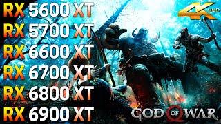 GOD of WAR  RX 5600 XT vs RX 5700 XT vs RX 6600 XT vs RX 6700 XT vs RX 6800 XT vs RX 6900 XT