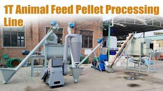 1T Animal Feed Pellet Processing Line  - Complete Feed Processing Solution#animalfeeds #pelletmill