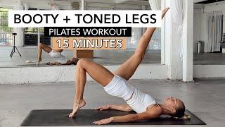 15 Min BOOTY + TONED LEGS Pilates Workout  No Equipment  Fit By Angela