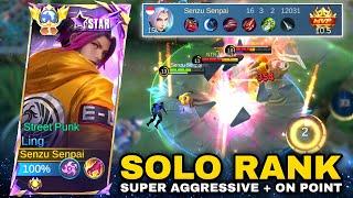 LING SOLO RANK GAMEPLAY SUPER AGGRESSIVE  minus chemistry  Top Global Ling Gameplay Mobile Legends