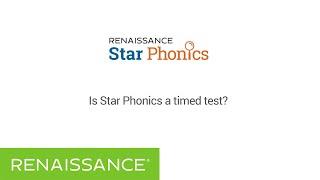 Is Star Phonics a timed test?