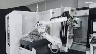 Robo2Go 2nd Generation - shaft part handling and stacking function by DMG MORI