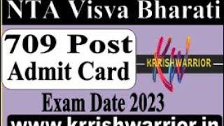 NTA Visva Bharati Non Teaching And Mts exam Date 2023 Exam Mts admit card ntavisva #ntajnu #