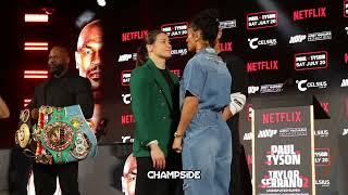 Katie Taylor vs Amanda Serrano Rematch Introductions & Faceoff