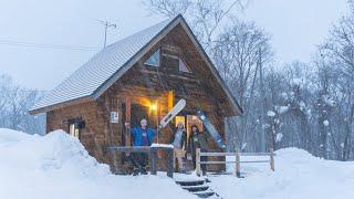 豪雪の北海道ニセコでスノーボーダーのログハウス生活がスタート