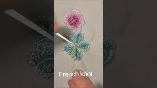 Dimensional Embroidery Delicate bouguet of Flowers Short
