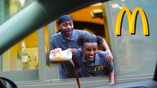 We Pretended To Work At McDonalds Drive Thru Fake Employee Prank