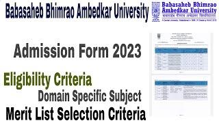 Baba Saheb Bhimrao Ambedkar University CUET Admission form 2023-24 UGPG Eligibility cut off 2023