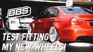 TEST FITTING MY NEW WHEELS  3 PIECE BBS RS 740