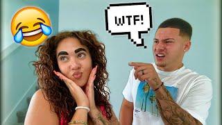 EXTREMELY THICK EYEBROWS PRANK ON BOYFRIEND