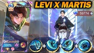 LEVI X MARTIS SKIN Levimlbb Review Skin Levi MLBB X ATTACK ON TITAN  Levi Martis Gameplay  MLBB