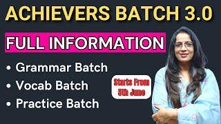 Achievers Batch 3.0  A- Z English Batch For SSC CGL 2024  How to Prepare for SSC CGL 2024Rani mam