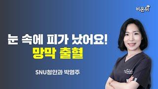 눈 속에 피가 났어요 - 망막출혈  SNU청안과 박영주