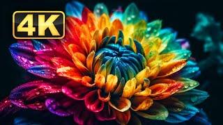 Blooming Flowers Timelapse - 2 1 Hour 4K Relaxing Screensaver. Amazing Flowers Relaxing Music