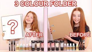 TWIN TELEPATHY 3 COLOR PAINT *DIY School Folder Makeover Challenge  Sis Vs Sis  Ruby and Raylee