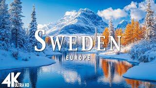 SWEDEN in Winter 4K UHD • Stunning Aerial Footage Scenic Snowy Landscapes with Calming Music