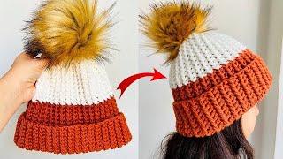 UNICO y FACIL Gorrito tejido a Crochet paso a paso para principiantes‼