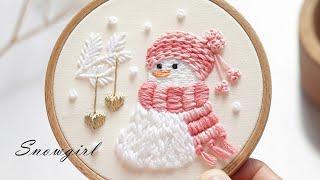 Snowgirl new embroidery tutorial with PDF Pattern