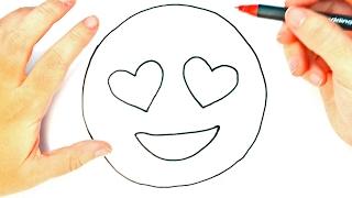 Cómo dibujar un Emoji Enamorado para niños  Dibujo de Emoji Enamorado