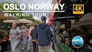 Oslo Norway  4K60fps HDR - Summer Walk  2024 walking tour