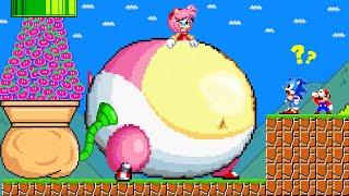 Super Mario Bros. but Mario and Sonic vs 999 Seeds turn Amy to BIG IDEAL BUTT Maze