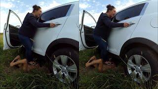 Trampled and getting Run Over by Car - VR 3d sbs stereo video - 731cc-3d Free Preview
