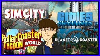 Planet Coaster and Cities Skylines VS RCTW and Sim City