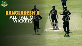 Bangladesh A Fall of Wickets vs Pakistan Shaheens  50-over Match Darwin 2024