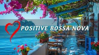 Morning Jazz at Seaside Coffee Shop Ambience  Positive Bossa Nova Piano & Crashing Waves for Relax