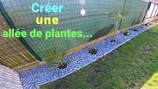 Créer une allée de plantes avec des bordures + cailloux de schiste