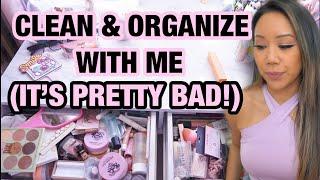 Clean And Organize With Me Makeup Vanity - Cleaning And Organizing My Very Messy Vanity Table
