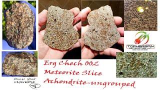 Meteorite Erg Chech 002 - New 2020 Ungrouped Achondrite - Slice from the stone that was classified