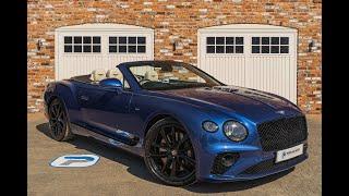 202020 BENTLEY CONTINENTAL GTC 4.0 V8 IN MOROCCAN BLUE WITH LINEN AND BELUGA LEATHER INTERIOR