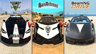 GTA 5 POLICE LAMBORGHINI VS GTA SA POLICE LAMBORGHINI VS BEAMNG POLICE LAMBORGHINI - WHICH IS BEST?